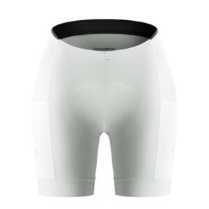TVI Radlerhose Damen Gepolstert mit Tasche Atmungsaktive - Grau Weiu00df / EU M / Asien L