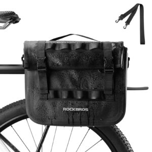 ROCKBROS Wasserdicht Fahrrad Gepu00e4cktru00e4gertasche mit Schultergurt hinten 15L - Schwarz