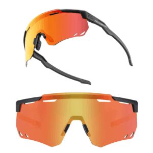 Ultraleichte Polarisierte Fahrradbrille mit UV400 - Schwarz