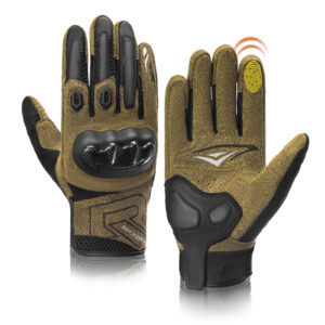 Winter Fahrradhandschuhe Atmungsaktiv Schlagfest Touchscreen Braun - L