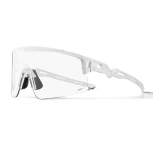 Winddichte Selbsttu00f6nende und Polarisierte Radbrille - Klarweiu00df (Antibeschlag)