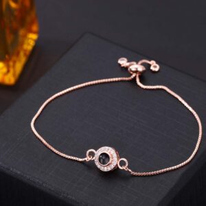 Foto Projektion Armband mit Bild im Stein - Blume Runde