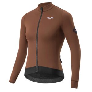 TVI Radtrikot Damen-Radsporttrikot Langarm Warm - Braun / 2XL
