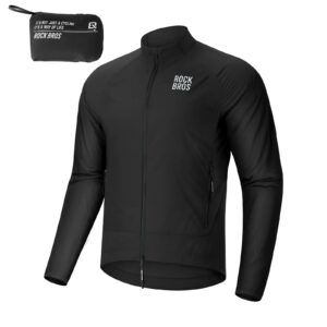 Winddichte Fahrradjacke, Leichte Atmungsaktive Schnelltrocknende Windbreaker, Faltbare - Schwarz / L