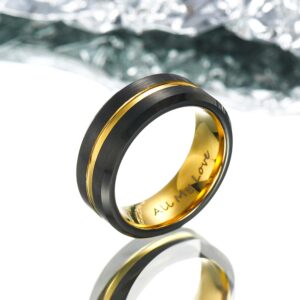 【Paar】Vergoldeter Wolfram Ring - Weg zum Erfolg