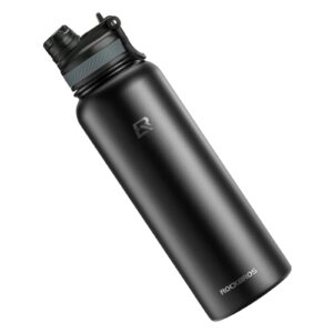 Trinkflasche Edelstahl 550ml/650ml/1000ml/1200ml Isolierkanne BPA-Frei Fahrradflasche - 650ml / Schwarz
