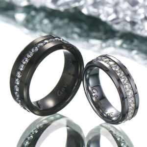 【Paar】Wolfram Ring mit Kubischer Zirkon - Göttlicher Ruf
