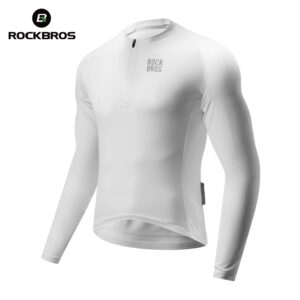 Fahrradtrikot Langarm mit kurzem Frontreiu00dfverschluss - Modell YDCX011 - Weiu00df / m