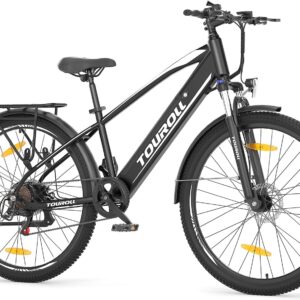 Touroll J1 ST 27,5" E Bike, Elektrofahrrad Trekkingrad E-Bike Herren Damen mit 561.6Wh Akku,100km Reichweite, 250W Motor, E-Fahrrad mit 7-Gang-Getriebe, Pedelec Citybike EBike für Erwachsene