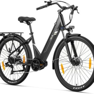 Touroll Urbano 3 27,5 Zoll City E-Bike mit 70N.M Mittelmotor und 36V 13Ah Akku Pedelec Cityräder Elektrofahrrad, Max Geschwindigkeit 25km/h Max Reichweite 120km, Erwachsene Herren Damen Ebike