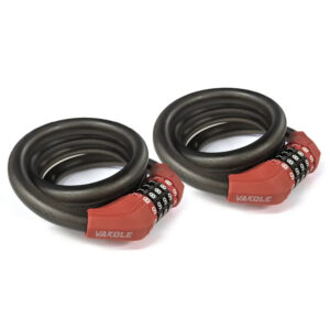Vakole Heavy-Duty Security Bike Lock - 2-Piece Bundle Set