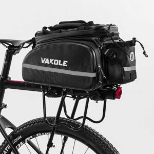 Vakole Expandable Waterproof Bicycle Rack Bag - 17L to 35L Large Capacity Pannier