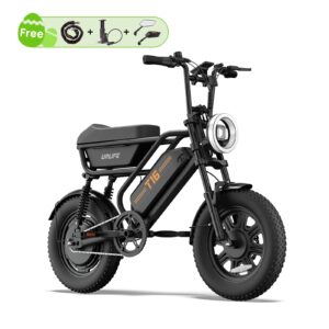 URLIFE T16 16-Inch Fat Tire Electric Bike with 3.0-Inch Wide Tires