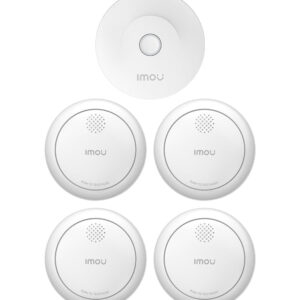 Zigbee Smarter Rauchmelder - EN14604-zertifizierter Alarm, 4 Stk. + Torbogen (Wi-Fi)
