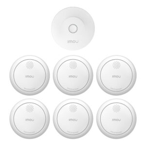 Zigbee Smarter Rauchmelder - EN14604-zertifizierter Alarm, 6 Stk. + Torbogen (Wi-Fi)