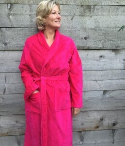"Sauna badjas roze - L"