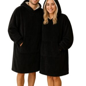 "Hoodie Decke mit Ärmeln und Kapuze - Schwarz"