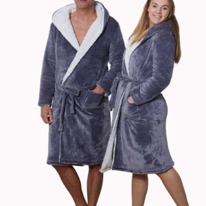 "Sherpa badjas fleece - grijs-s/m"