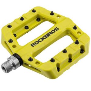 ROCKBROS Fahrradpedale 9/16 Zoll MTB Pedale mit 3 Bearing aus Nylon - Gelb Gru00fcn