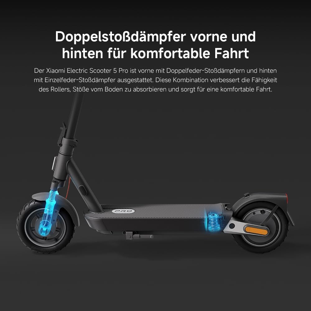 Xiaomi E-Scooter 4 Lite, 4 Pro Plus, 4 Ultra, 5 Elite, 5, 5 Pro oder 5 Max mit Deutscher Straßenzulassung (max 20km/h, bis zu 70km Reichweite und 25% Steigung, Luftreifen, Dual-Bremsen, Display, App) – Bild 3