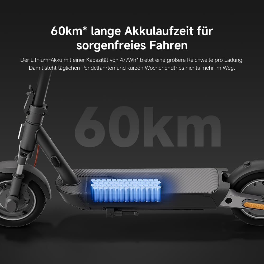 Xiaomi E-Scooter 4 Lite, 4 Pro Plus, 4 Ultra, 5 Elite, 5, 5 Pro oder 5 Max mit Deutscher Straßenzulassung (max 20km/h, bis zu 70km Reichweite und 25% Steigung, Luftreifen, Dual-Bremsen, Display, App) – Bild 5