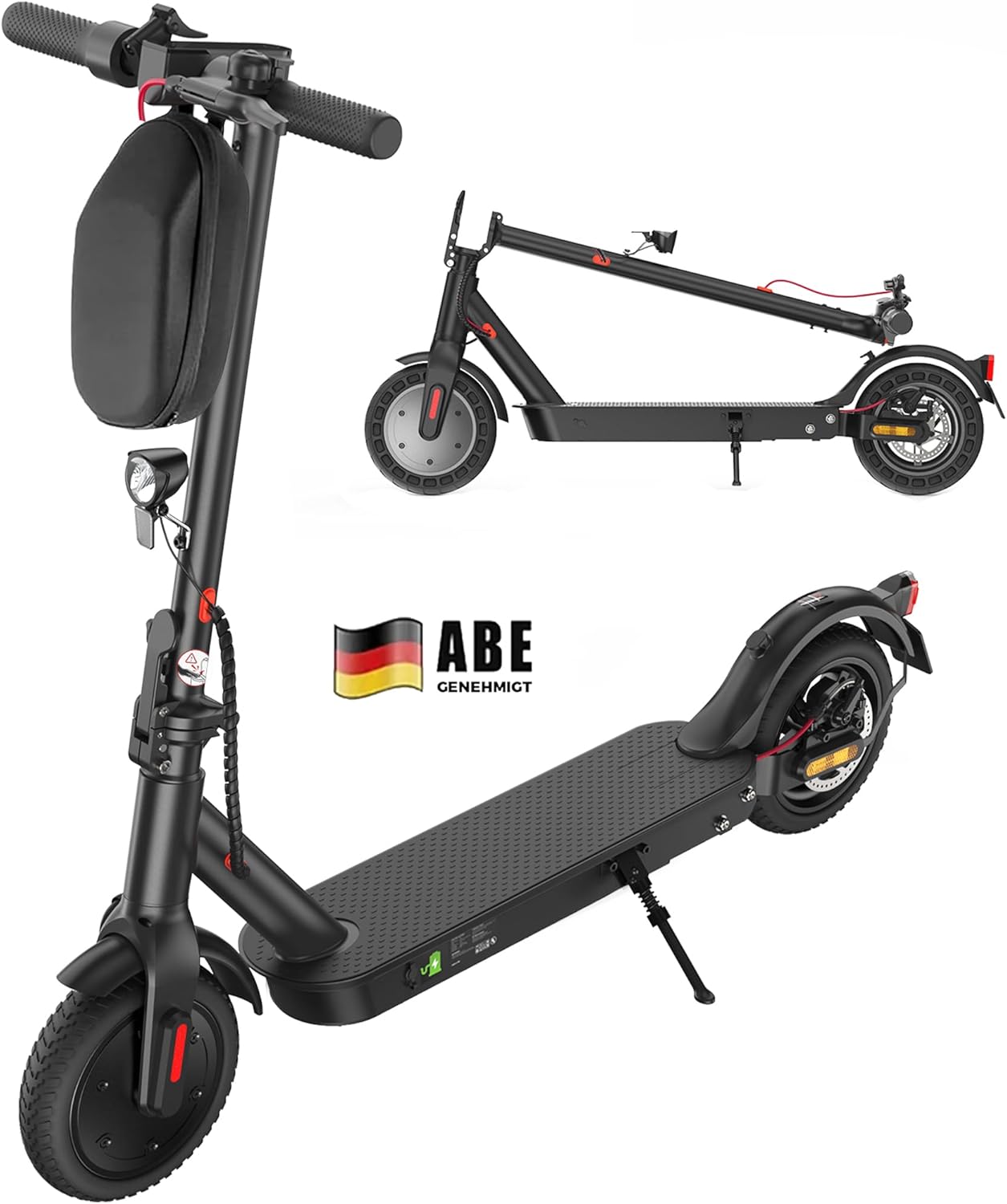 E Scooter mit Straßenzulassung, ABE Elektroroller Belastung bis 120kg, 30 km Reichweite, LED, 20km/h, 350W Motor, 8,5 Zoll Wabenreifen,Duales Bremssystem E Roller für Erwachsene – Bild 2