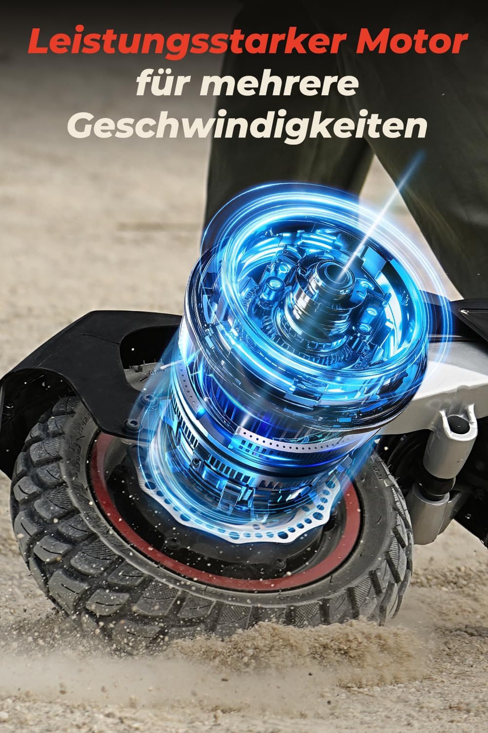 E Scooter mit Straßenzulassung 10 Zoll Offroad-Reifen 500W Motor | MAX 80Km Reichweite | Bequeme Dämpfung & Blinker (EMark) | App-Steuerung E Roller für Erwachsene – Bild 5