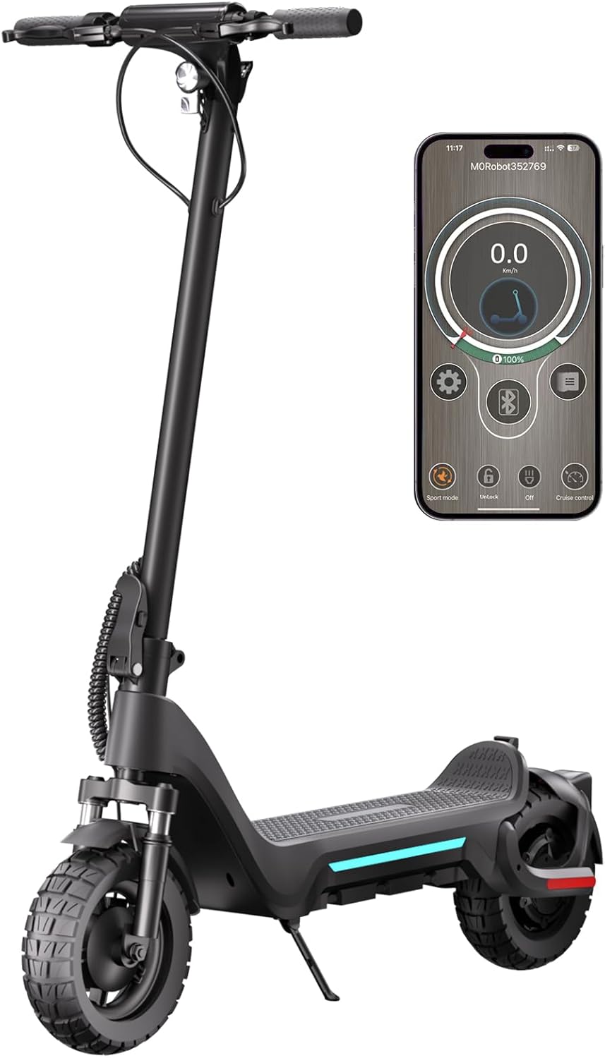 Elektroroller für Erwachsene mit Offroad-Faltung,doppelte Stoßdämpfer, EABS und Scheibenbremse vorne/hinten, Tragfähigkeit von 150 kg – Bild 2