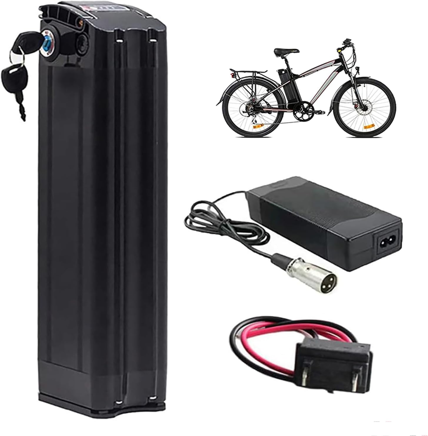Wiederaufladbarer 36V 48V Lithium-Akku für E-Bikes, 13Ah 15Ah 18Ah 20Ah, inklusive Ladegerät und Griff für 250W-1000W E-Bike-Motoren – Bild 2