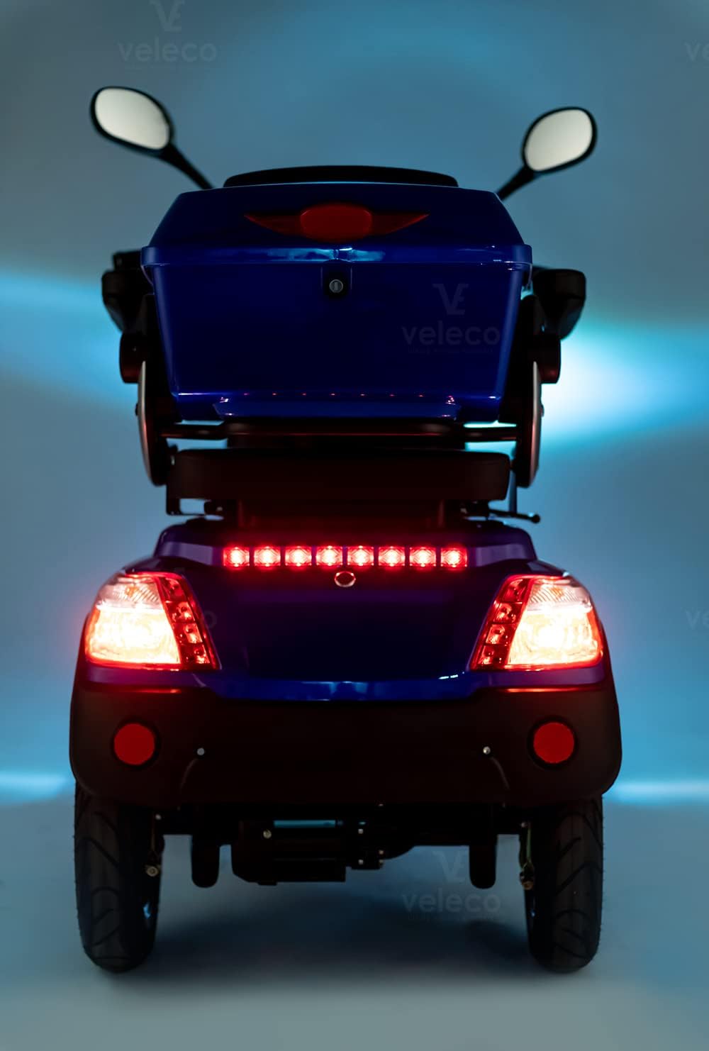 VELECO Seniorenmobil Lithium-Ionen Akku 4-Rad ElektroRoller 1000W Faster (SCHWARZ mit Dach) – Bild 2