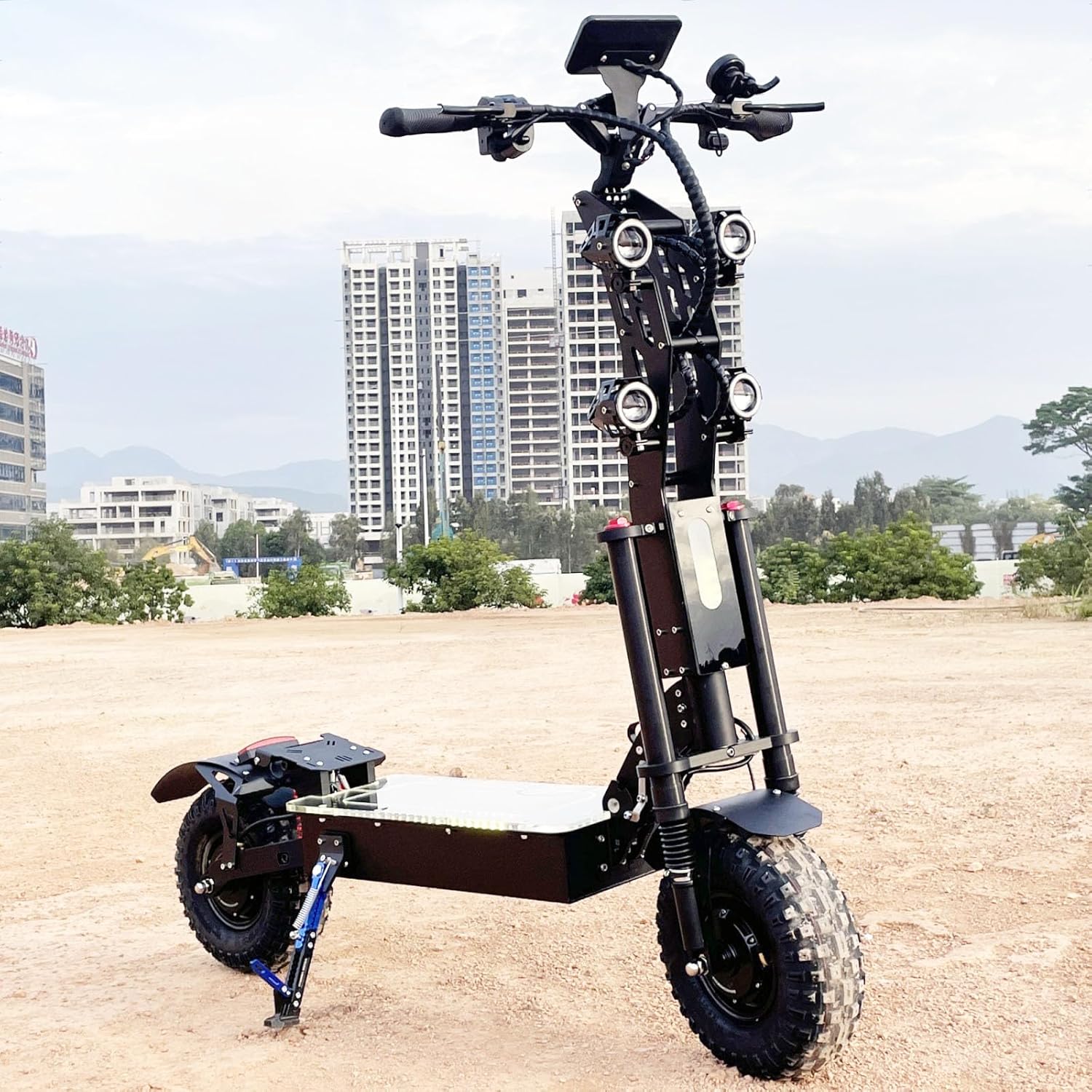 P4 E Scooter E-Roller Elektroroller Schneller Erwachsene 13 Zoll 3-Gang-Getriebe Doppelmotor NFC-Start 72V/50Ah Lithium-Akku Max Reichweite 140KM – Bild 3