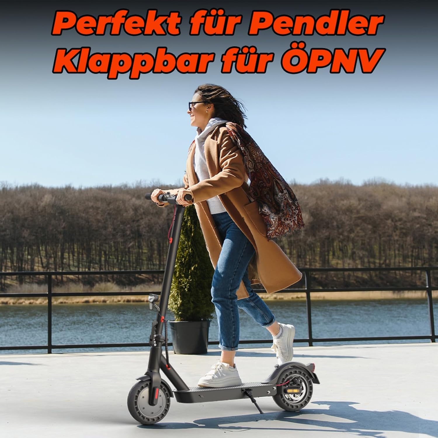 E Scooter mit Straßenzulassung Max 40 km Reichweite,10 Zoll Elektroroller mit Wabenreifen Duales Bremssystem und Doppelfederung 20km/h,Elektro Scooter bis 120kg für Herren Damen – Bild 4