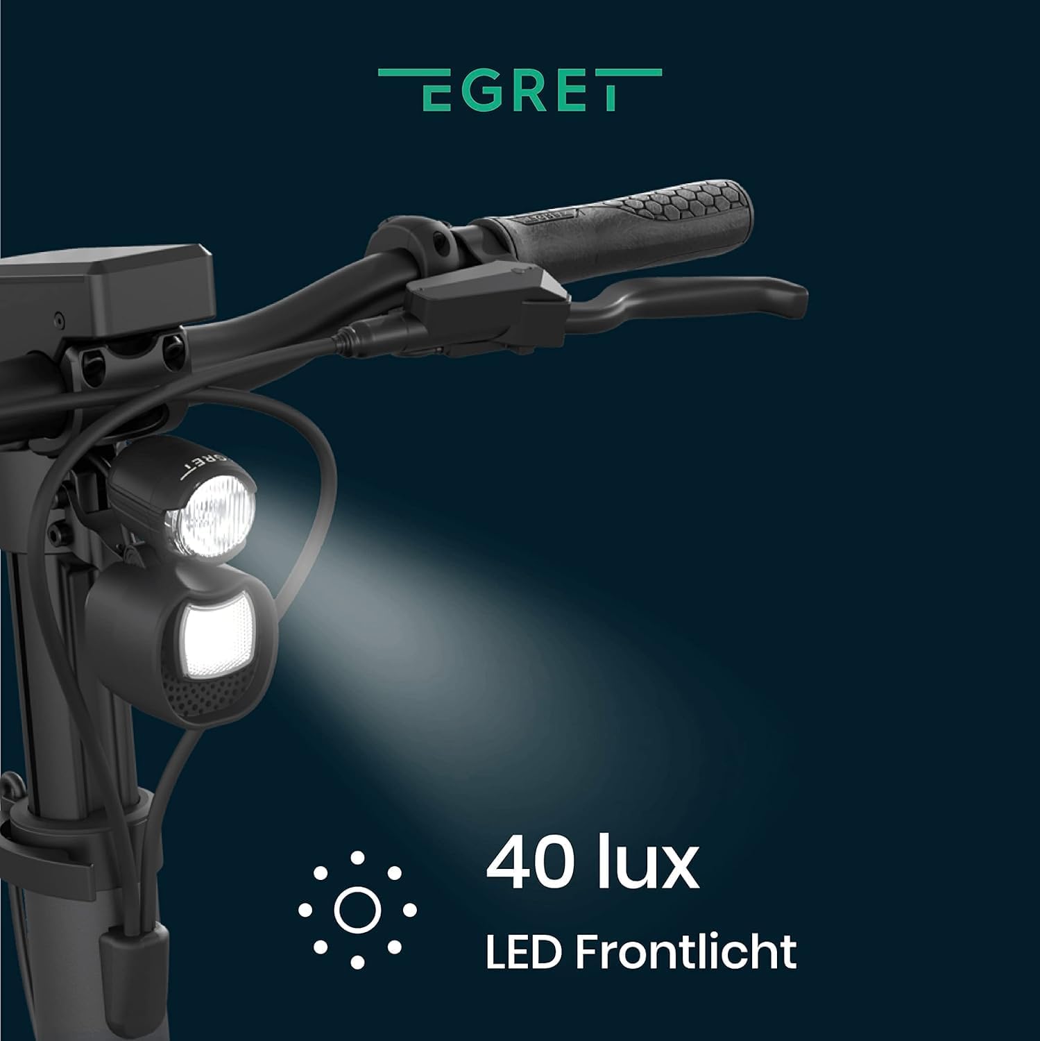 Egret Pro Faltbarer E Scooter mit Straßenzulassung (max. 20km/h), Elektroscooter, Reichweite bis 80km, App Steuerung, Lenker höhenverstellbar, Zuladung max. 120kg, Magnesiumrahmen – Bild 4