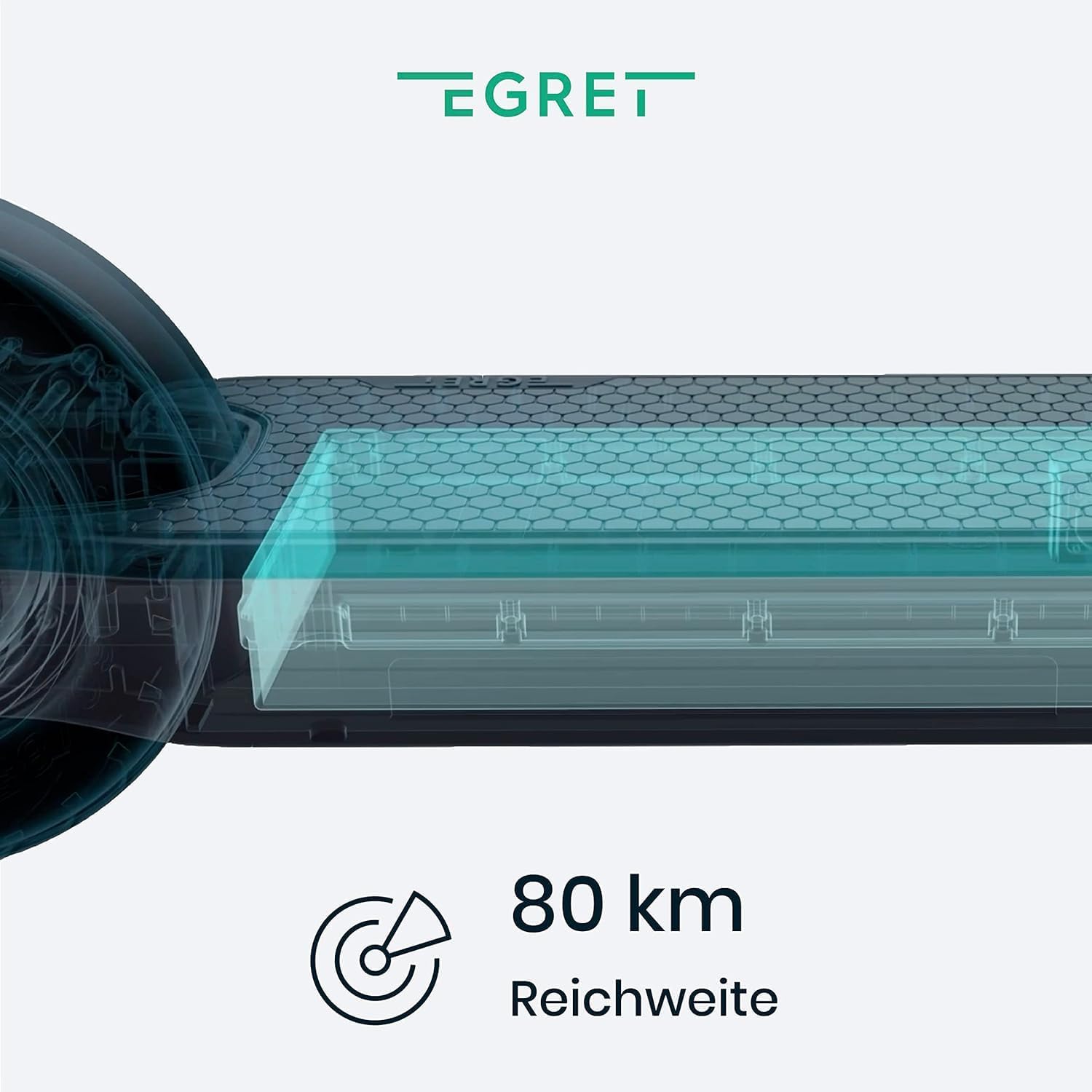 Egret Pro Faltbarer E Scooter mit Straßenzulassung (max. 20km/h), Elektroscooter, Reichweite bis 80km, App Steuerung, Lenker höhenverstellbar, Zuladung max. 120kg, Magnesiumrahmen – Bild 5