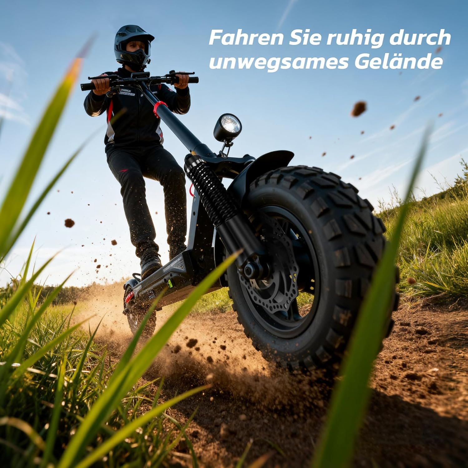 E Scooter mit Straßenzulassung mit Max 70KM Reichweite,10 Zoll Offroad Luftreifen Elektroroller mit Sechs komfortable Stoßdämpfer,Faltbarer E Roller Offroad Belastung bis 150 KG,APP-Sperre Fahrzeug – Bild 4