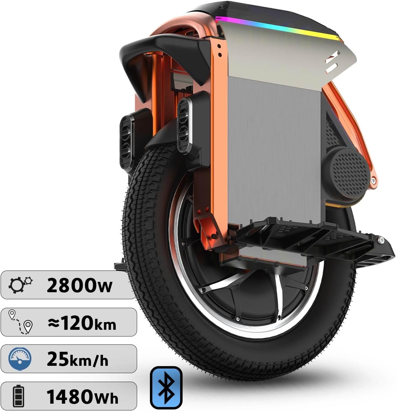 KINGSONG Gyrowheel S16 1480 Wh, 3000 W Motor, Reichweite bis zu 120 km, begrenzte Geschwindigkeit 25 km/h, 16-Zoll-Reifen, Matrix-Bildschirm, kompakt und elegant – Bild 5