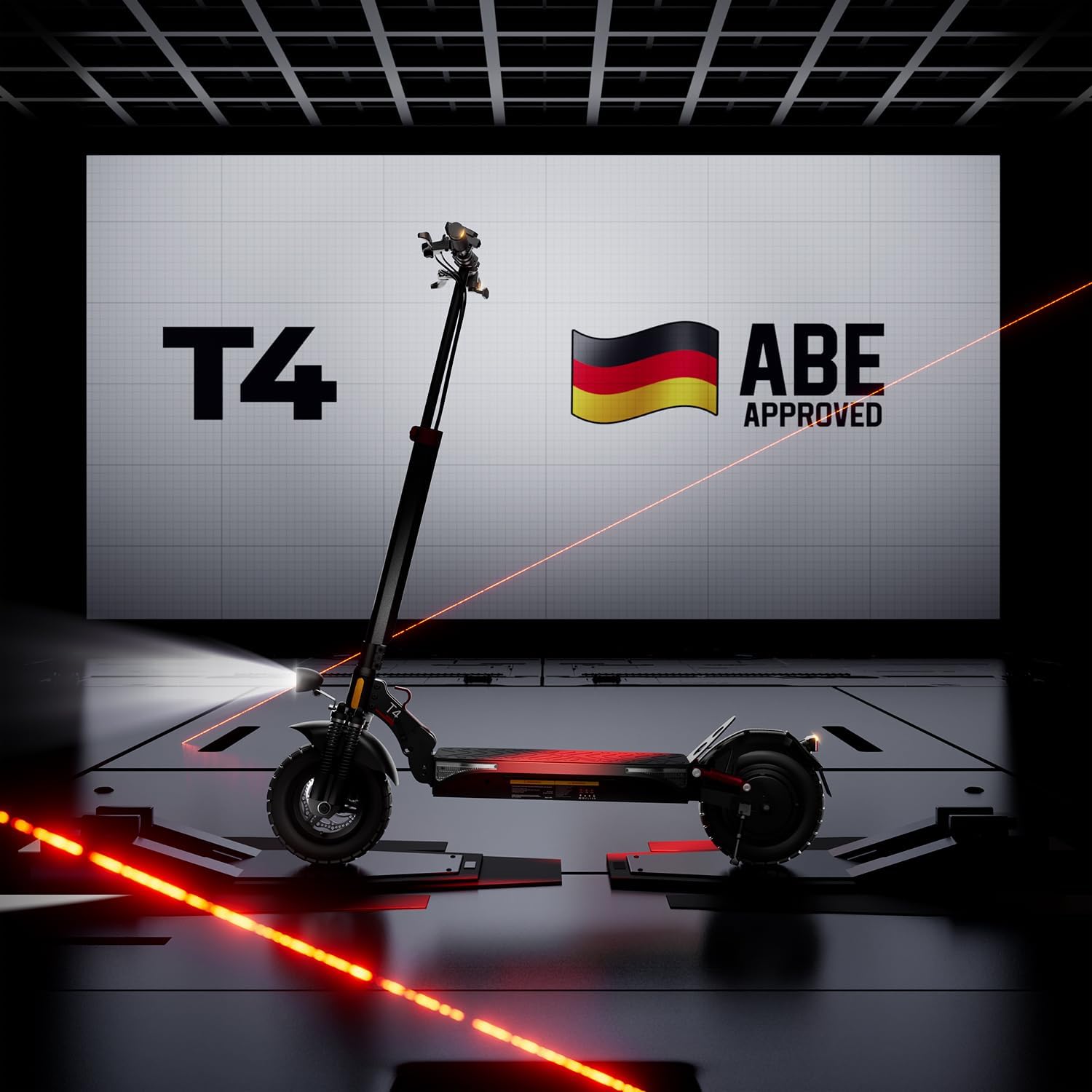 E Scooter mit Straßenzulassung, 10 Zoll Offroad Luftreifen mit Doppeltem Stoßdämpfungssystem, Batterie 12,5 Ah 60–70 km Reichweite, LCD-Instrumententafel, Maximale Tragfähigkeit 150 kg, Smart APP – Bild 4