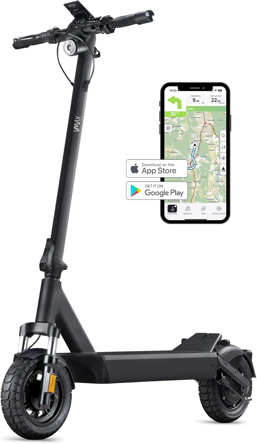 VMAX E-Scooter VX4 Serie, E-Roller mit Straßenzulassung in D, Reichweite bis zu 100km, 150 kg max. Zuladung, Blinker, Integrierte Federung, LCD-Display, App Funktion – Bild 2