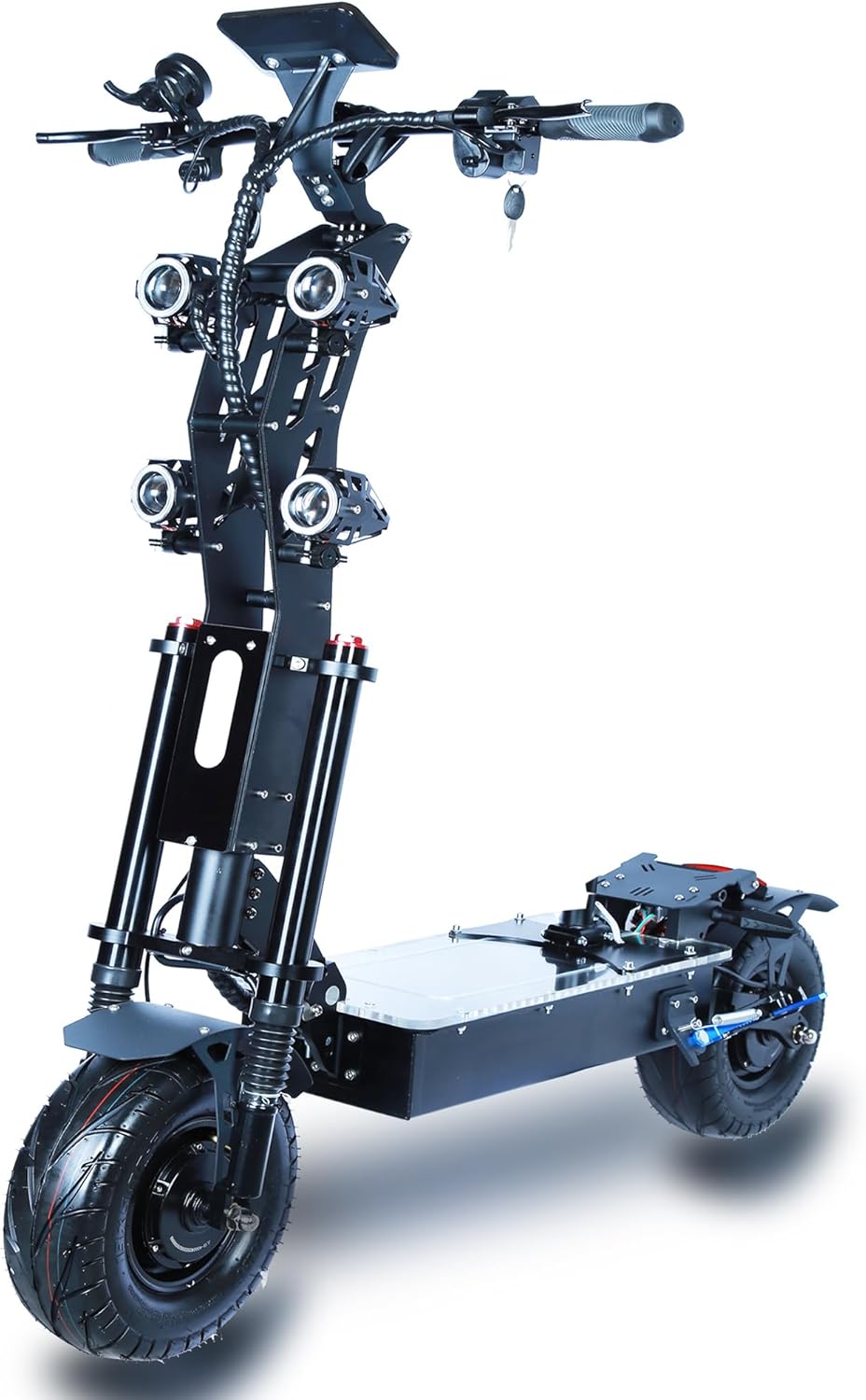 P3 E Scooter E Roller Elektroroller Elektroscooter Schneller Erwachsene Klappbar 13 Zoll NFC-Start 3-Gang-Schaltung Doppelmotor Doppelte Hydraulische Federung 60V50AH Li-Ionen-Akku – Bild 2