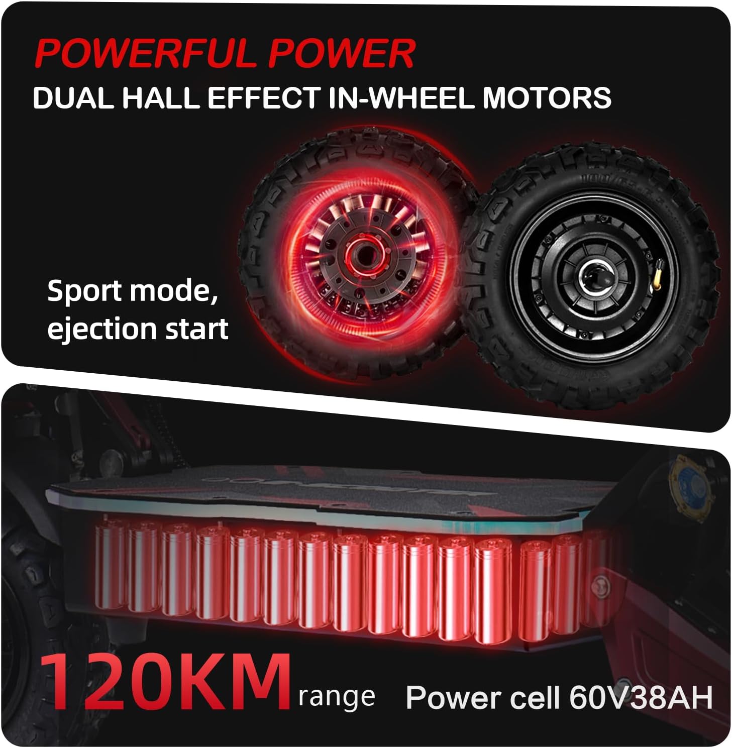 S5 Offroad Elektroroller Erwachsene Offroad Scooter Schneller NFC Startet 11 Zoll 500W 20km/h Doppelmotor Doppelte Hydraulische Federung 200 KG Tragkraft 120KM Max Reichweite – Bild 5