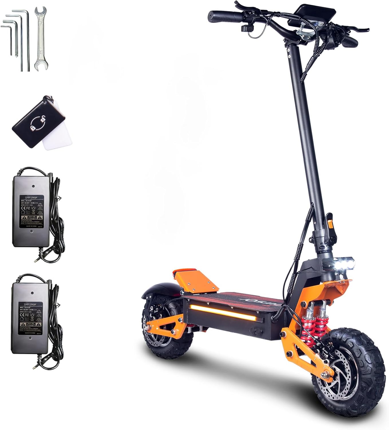 E-Scooter Offroad Elektroroller Schneller E Roller Elektroscooter NFC-Schlüsselloser Start 11 Zoll Allzeitreifen Doppelmotor C-Typ Federung 60V40AH Lithium-Ionen-Akku Maximale Autonomie 100 KM – Bild 2