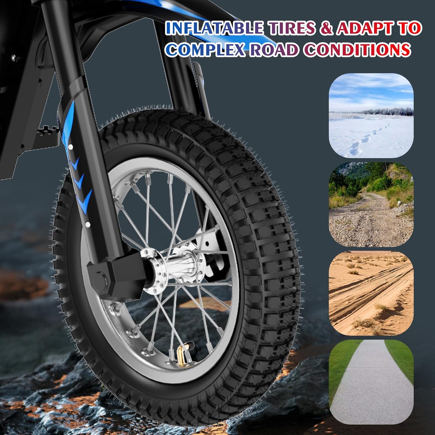 EVERCROSS EV12M Elektro Motorrad Kinder, Elektromotorrad mit 300W Motor, 3 Geschwindigkeitsmodus, 15KM Lange Reichweite, 12 Zoll Luftreifen, Moto Cross für Kinder ab 110cm Körpergröße – Bild 5