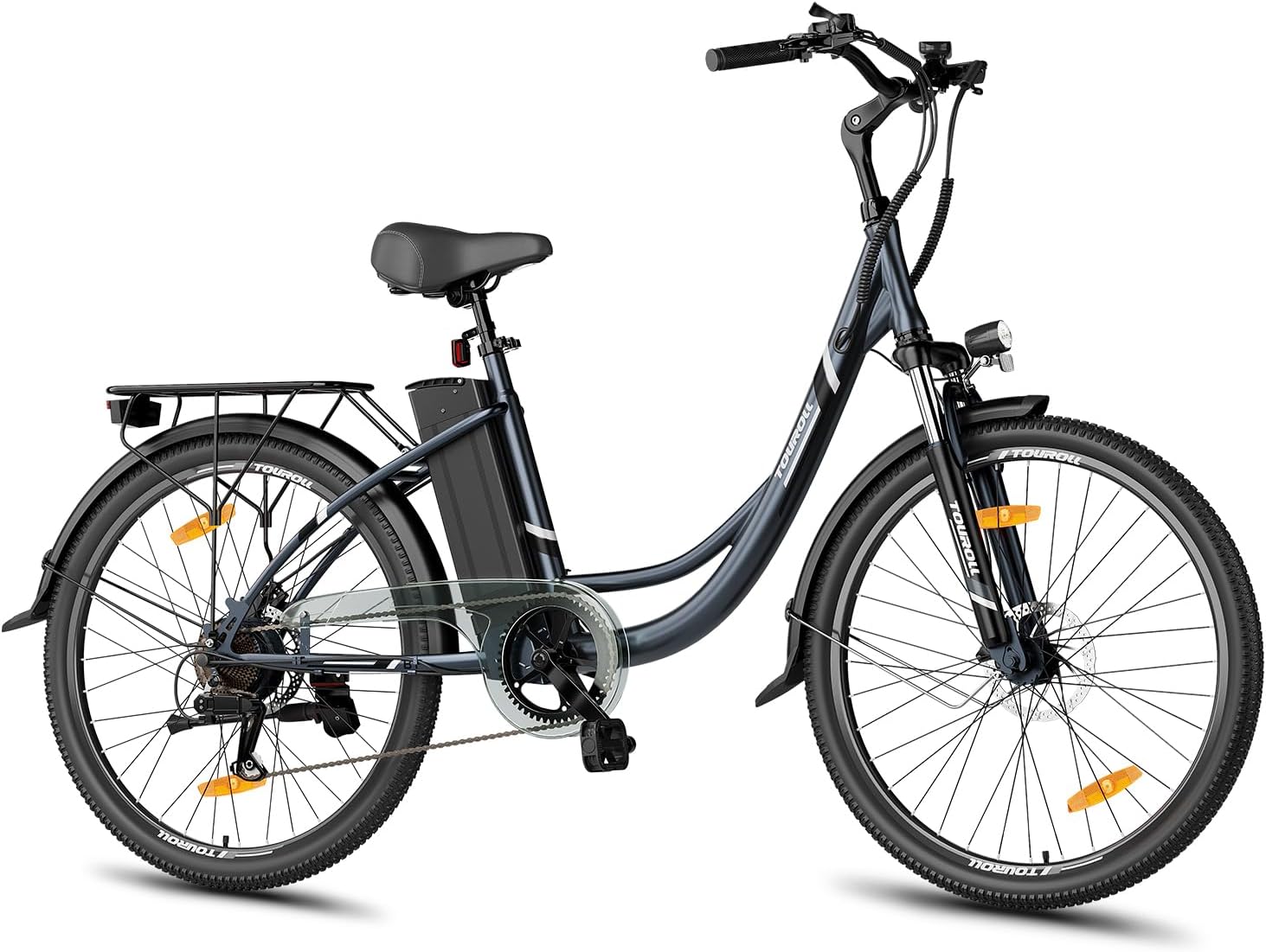 Touroll B1 26 Zoll City E-Bike mit 250W Motor und 36V 15.6Ah Akku Pedelec Cityräder Elektrofahrrad, Max Geschwindigkeit 25km/h Max Reichweite 90km, Erwachsene Herren Damen Ebike – Bild 2