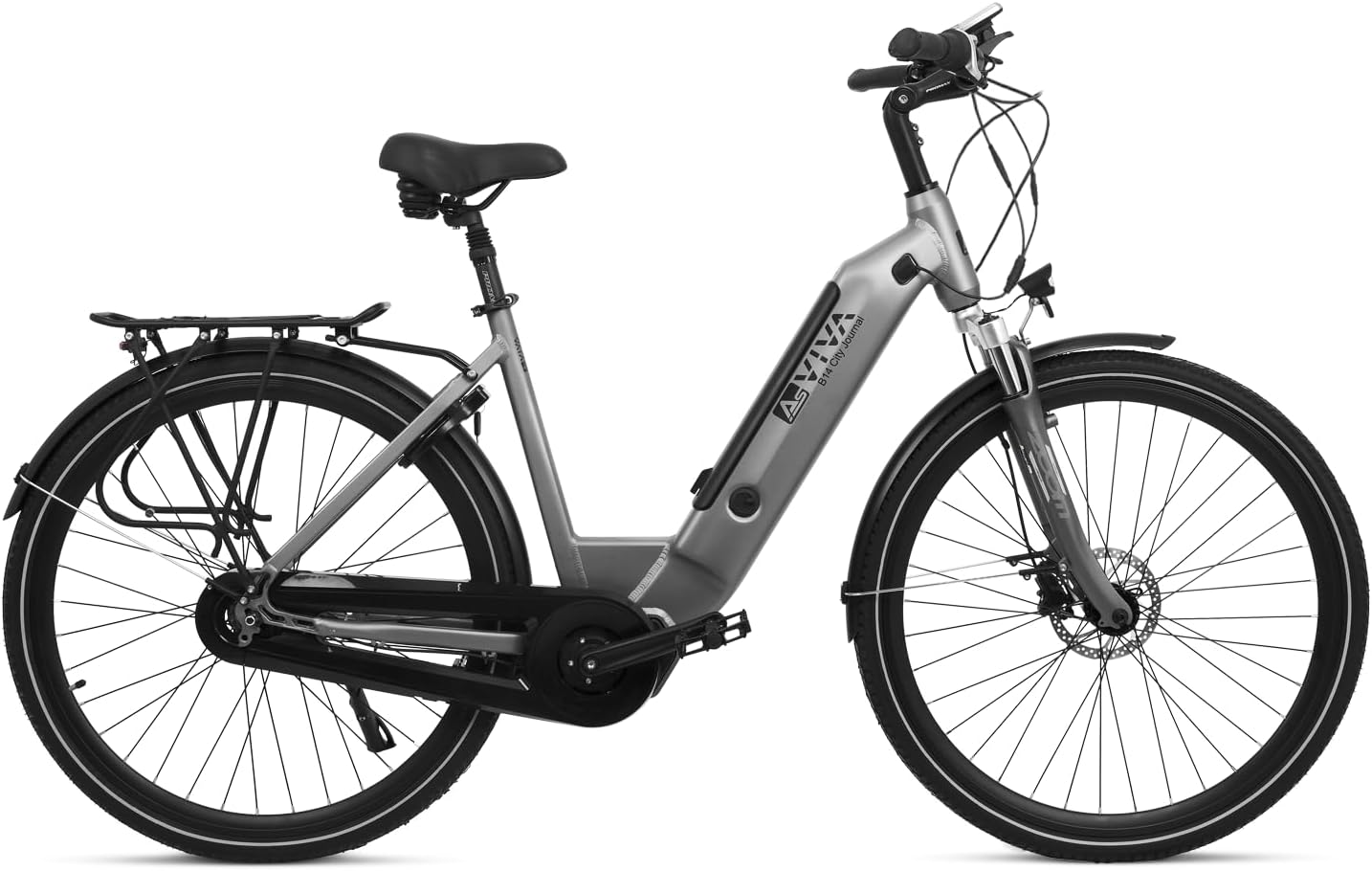 AsVIVA E-Bike Hollandrad B14 Rahmenhöhe 50 cm I 28 Zoll Pedelec in grau oder weiß I hochwertiges Elektrobike mit extra starkem Akku I City-Fahrrad mit Mittelmotor für Damen & Herren – Bild 2