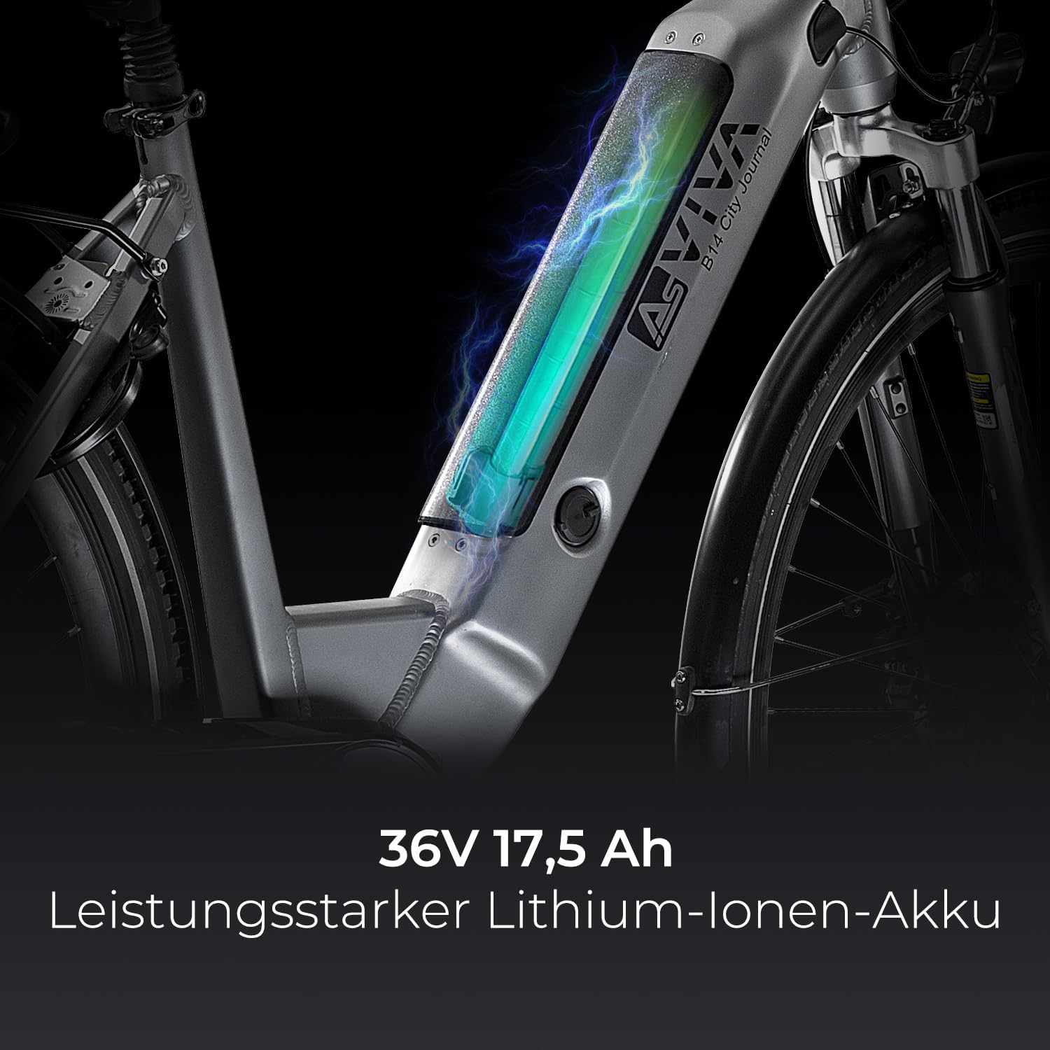AsVIVA E-Bike Hollandrad B14 Rahmenhöhe 50 cm I 28 Zoll Pedelec in grau oder weiß I hochwertiges Elektrobike mit extra starkem Akku I City-Fahrrad mit Mittelmotor für Damen & Herren – Bild 3