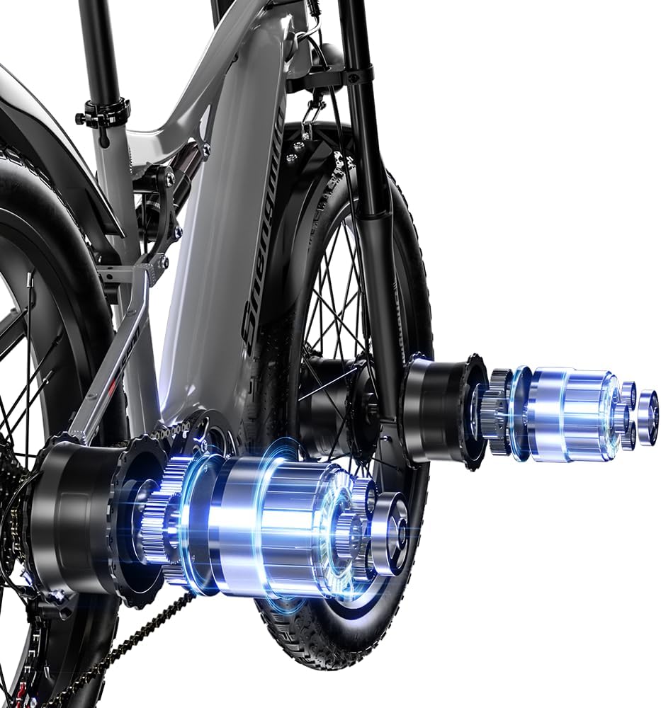 Shengmilo S600 Doppelmotor Elektro-Mountainbike, 48V17.5AH Batterie 7 Gang Ölbremse ebike, Dual Shock Elektrofahrrad, DREI Fahrmodi – Bild 4