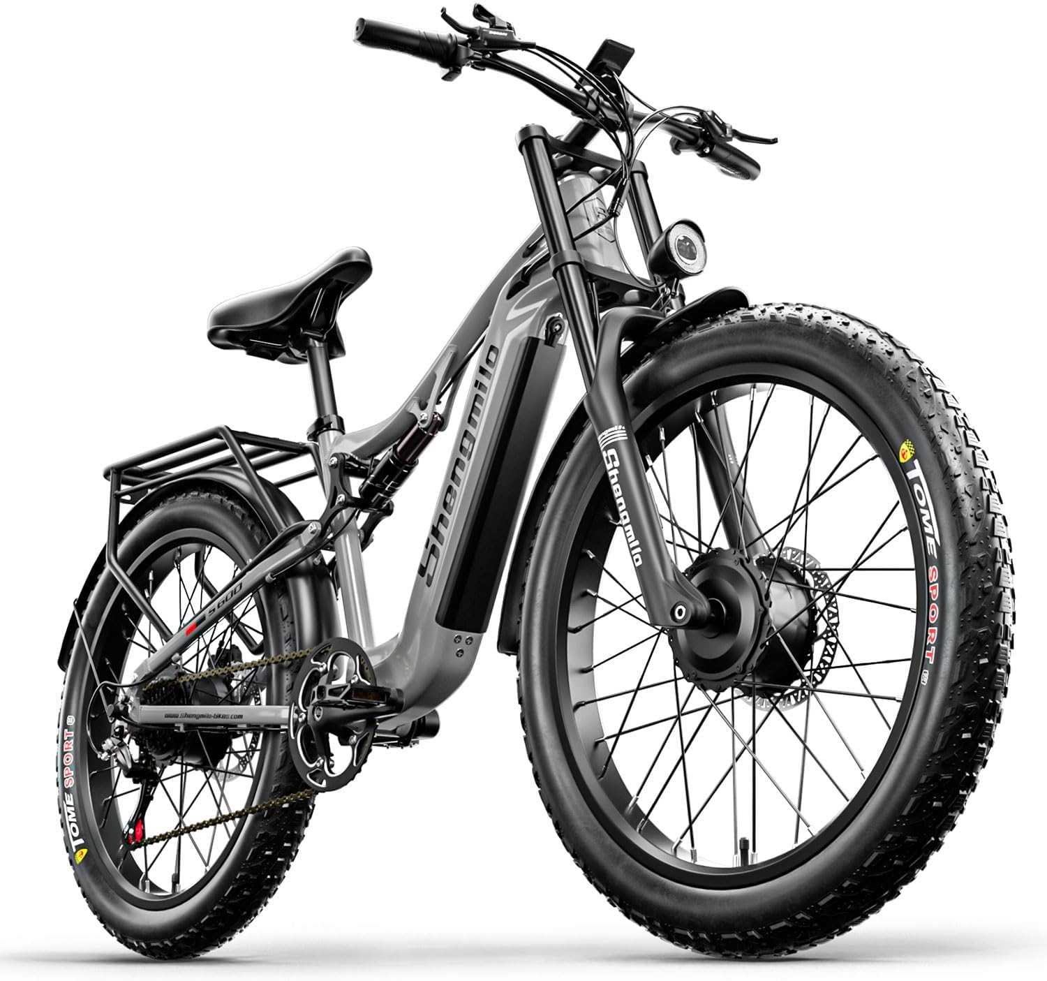 Shengmilo S600 Doppelmotor Elektro-Mountainbike, 48V17.5AH Batterie 7 Gang Ölbremse ebike, Dual Shock Elektrofahrrad, DREI Fahrmodi – Bild 5