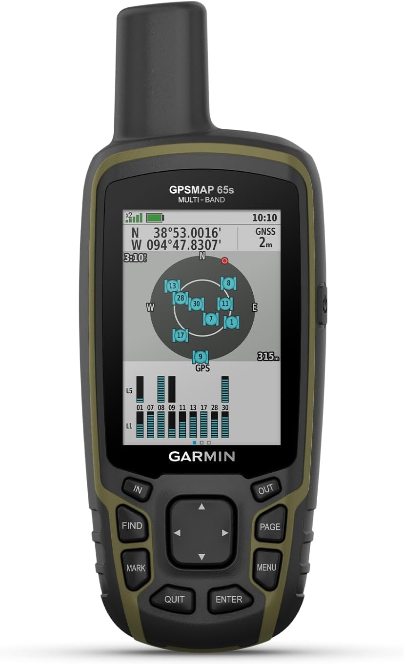 Garmin GPSMAP 65s – Robustes GPS-Outdoor-Navi mit vorinstallierter TopoActive Europakarte, 2,6“ Farbdisplay, Barometer & Kompass. Navigation mit 5 Satellitensystemen und Multi-Frequenz-Technologie. – Bild 3