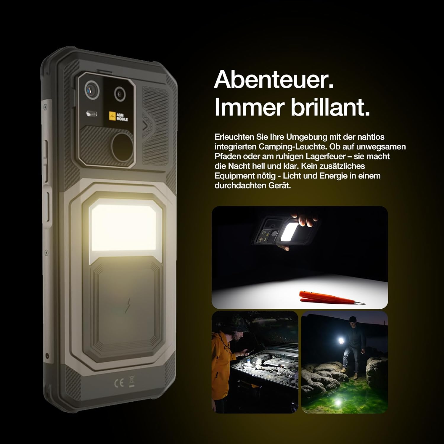 AGM G3 Pro Smartphone Ohne Vertrag Android 15,Integriert Thermische Bildgebung,12+12GB RAM+512GB ROM,64MP+50MP+2MP,10000mAh/6.72 Zoll FHD+120Hz,Dual SIM IP68/NFC/OTG/GPS/Face ID (G3 PRO+Buds 9) – Bild 3