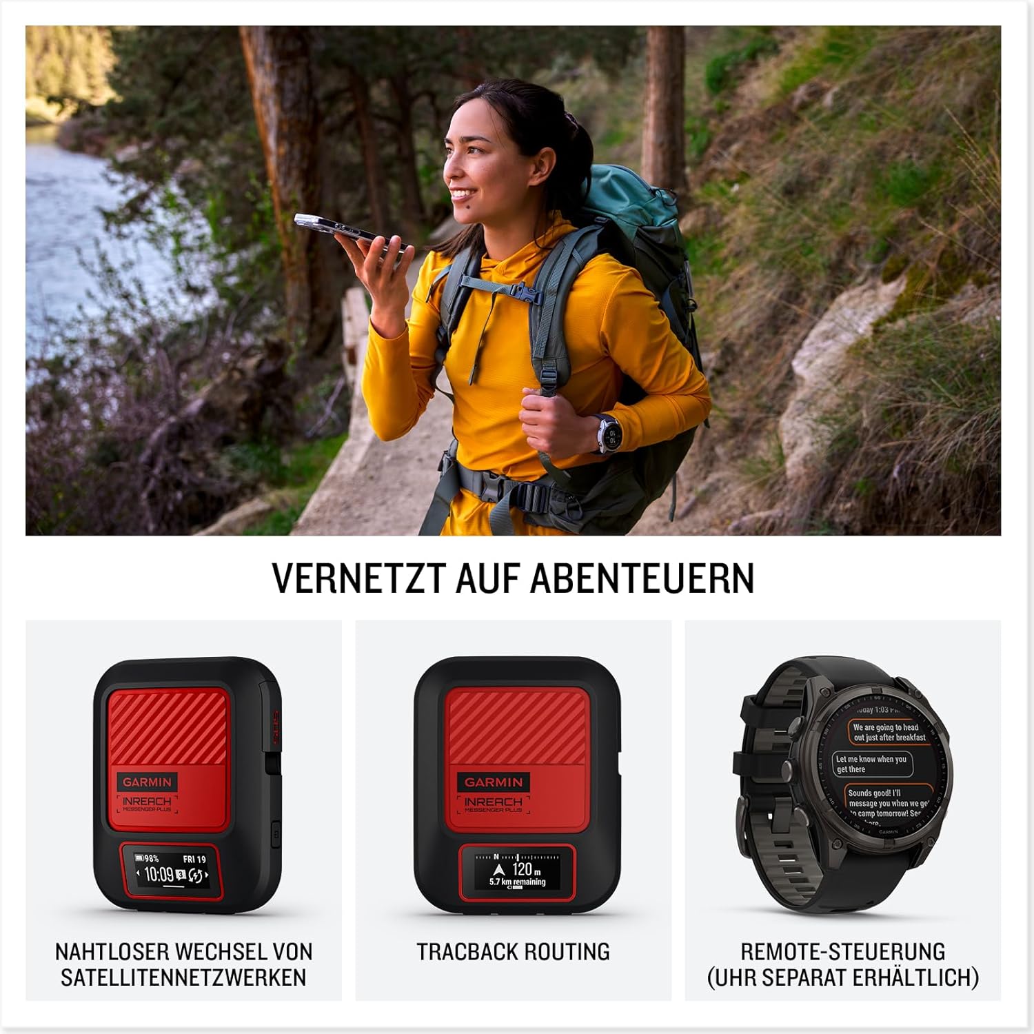 Garmin inReach Messenger Plus - Satelliten-Kommunikationsgerät mit Multimedie-Nachrichten, 2-Wege-Kommunikation, Verschicken und Empfangen von Fotos, Akkulaufzeit bis zu 25 Tage – Bild 5